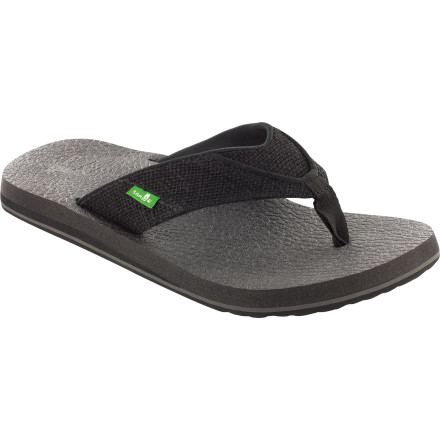 Sanuk Men's Hullsome Leather St Hemp Flip Flop In Dark Brown