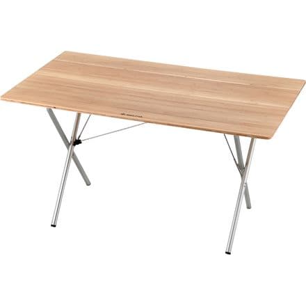 Snow Peak - Single Action Table Long - Bamboo Top - Wood/Silver