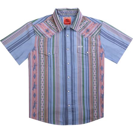 Wyatt Pearl Snap Serape Short-Sleeve Shirt - Men's