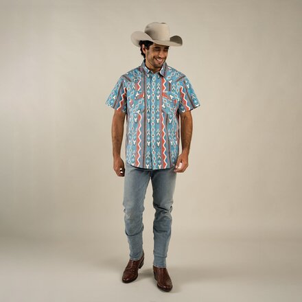 Sendero Provisions Co. - The Wyatt Pearl Snap SS Print Shirt - Men's