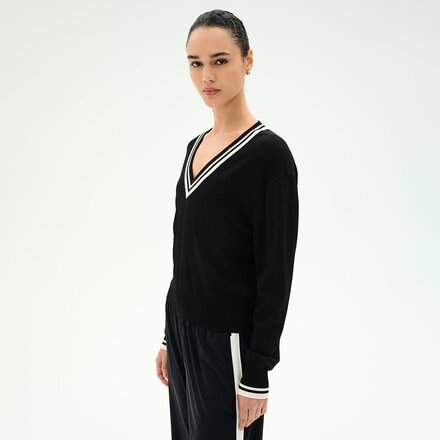 Splits59 - Jemma Knit V Neck Long-Sleeve Top - Women's