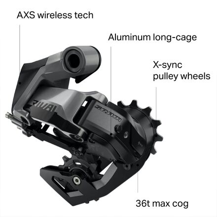 SRAM - Rival AXS 12-Speed Rear Derailleur - Black