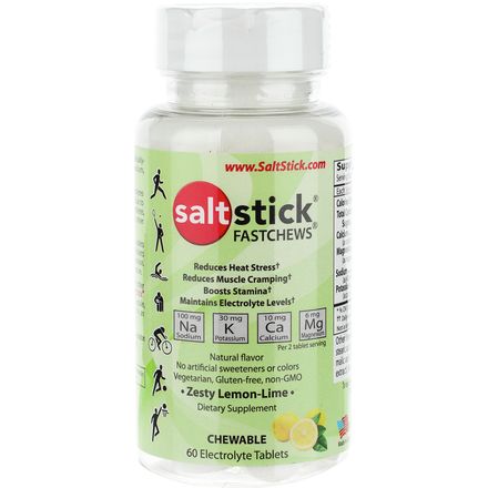 SaltStick  - Fastchews Chewable Electrolyte Tablets - Lemon-Lime