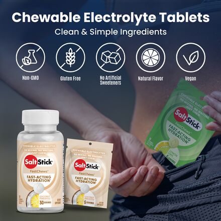 SaltStick - Fastchews Chewable Electrolyte Tablets - Box of 12 Packets
