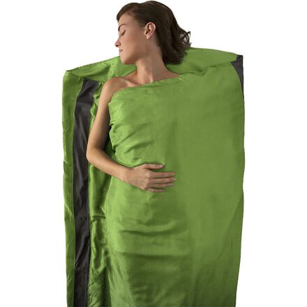 Sea To Summit - 100% Premium Silk Sleeping Bag Liner - Green, Rect/73x36in