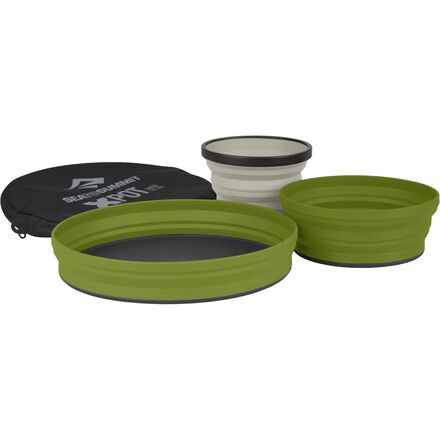 Sea To Summit - X-Set - Black Pouch/Olive Plate/Olive Bowl/Sand Mug