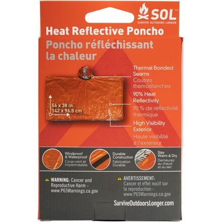 S.O.L Survive Outdoors Longer - Heat Reflective Poncho