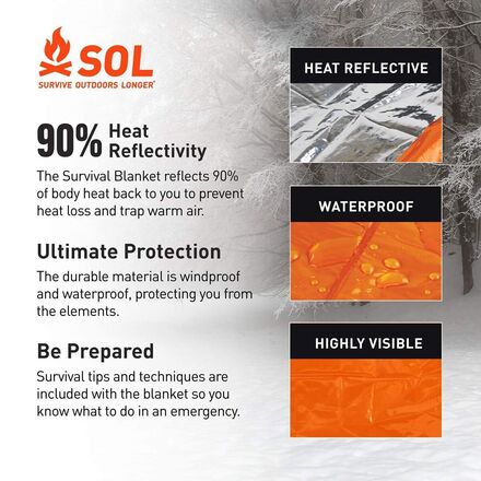 S.O.L Survive Outdoors Longer - Emergency Blanket XL
