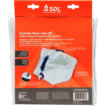 S.O.L Survive Outdoors Longer - Packable 20L Water Cube
