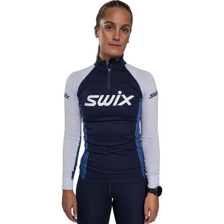 Swix - RaceX Classic 1/2-Zip Top - Women's - Dark Navy/Lake Blue