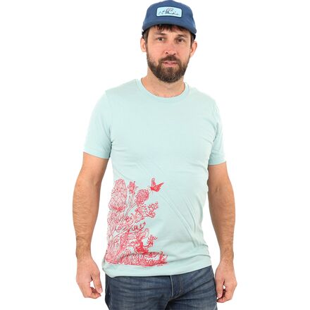 Slow Loris - Boot and Clover T-Shirt - Dusty Blue