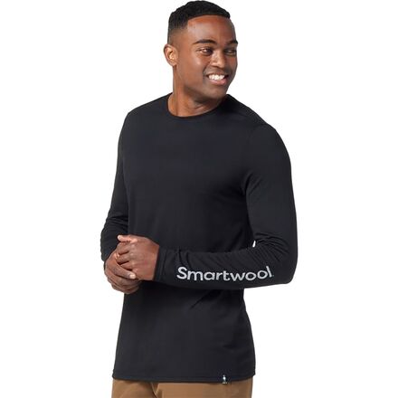 Smartwool - Merino Sport 150 Logo Long-Sleeve Graphic T-Shirt - Men's - Black/Black
