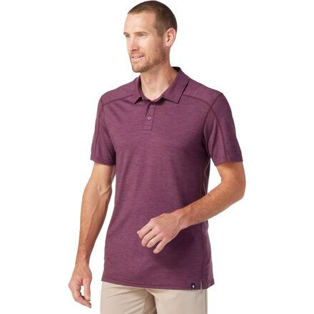 Smartwool - Short-Sleeve Polo Shirt - Men's - Argyle Purple Heather