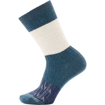 Everyday Color Block Cable Crew Sock - Women's