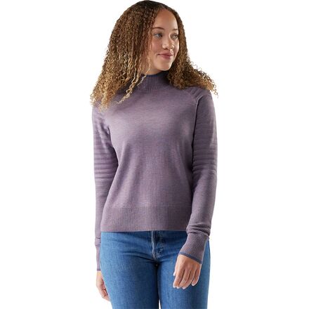 Smartwool - Edgewood Mock Neck Sweater - Women's - Chalk Violet Heather