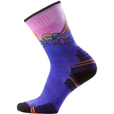 Hike Targeted Cushion Mtn Sunrise Print Crew Socks - Women's