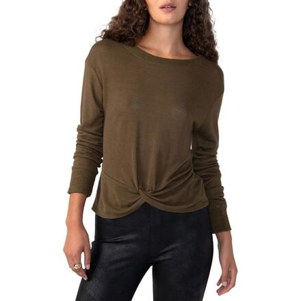 Sanctuary - Knotted Knit Long-Sleeve Shirt - Women's - Olive Oil