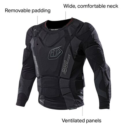 Troy Lee Designs - 7855 Heavyweight Long-Sleeve Protection Shirt - Solid Black