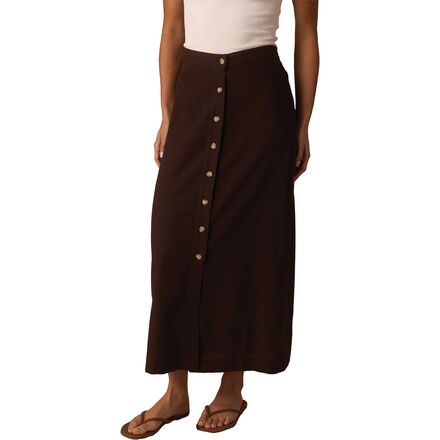 Leukos Linen-Blend Button Front Skirt - Women's