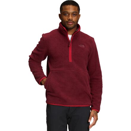 The North Face - Dunraven Sherpa 1/4-Zip Jacket - Men's - Cordovan/TNF Red