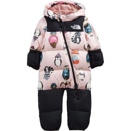 The North Face - Nuptse One-Piece Bunting - Infant Girls' - Peach Pink TNF Critters Print