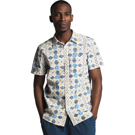 The North Face - Short Sleeve Baytrail Pattern Shirt - Men's - Vintage White Song Lines Print