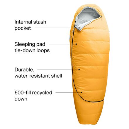The North Face - Eco Trail Sleeping Bag: 35F Down - Tnf Yellow/Tin Grey