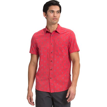 The North Face - Baytrail Jacquard Shirt - Men's - Rococco Red Hiker Clip Jacquard