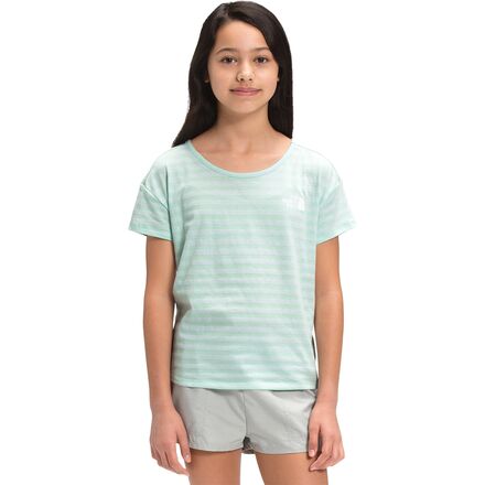 The North Face - Tri-Blend Short-Sleeve T-Shirt - Girls' - Misty Jade Stripe