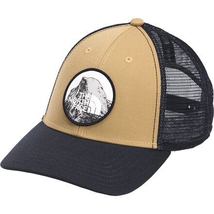 The North Face - Mudder Trucker Hat - Men's - Antelope Tan/Aviator Navy/Graphic Patch