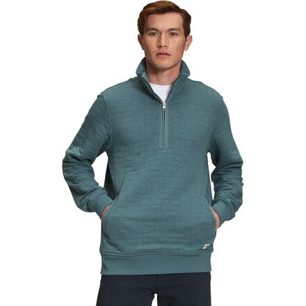 The North Face - Longs Peak Quilted 1/4-Zip Pullover - Men's - Goblin Blue Heather