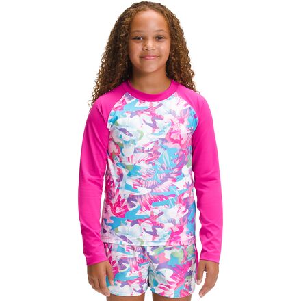 The North Face - Printed Amphibious Long-Sleeve Sun Shirt - Girls' - Linaria Pink Youth Tropical Camo Print