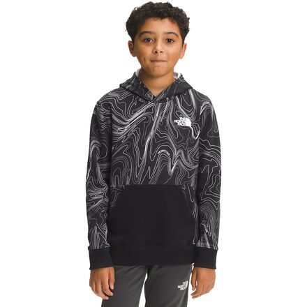 The North Face - Printed Camp Fleece Pullover Hoodie - Boys' - TNF Black Topographic Map Print