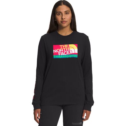 The North Face - Graphic Injection Long-Sleeve T-Shirt - Women's - TNF Black/Brilliant Coral