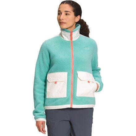 The North Face - Royal Arch Full-Zip Jacket - Women's - Wasabi/Gardenia White/Coral Sunrise
