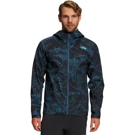 The North Face - Printed Dryzzle Flex FUTURELIGHT Jacket - Men's - Shady Blue The Fourteener Print
