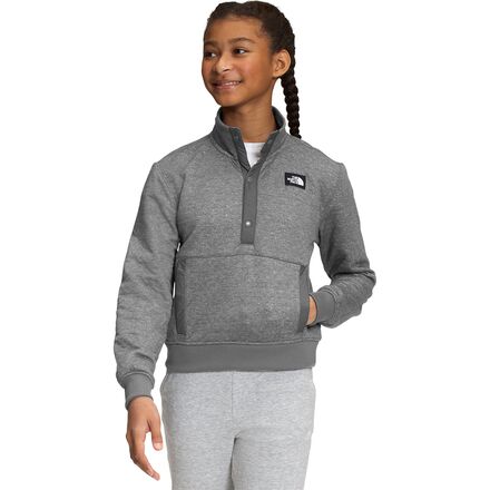 The North Face - Edgewater Quilted Snap Pullover - Girls' - TNF Medium Grey Heather
