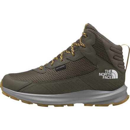 The North Face - Fastpack Mid Waterproof Hiking Boot - Kids' - New Taupe Green/Mineral Gold
