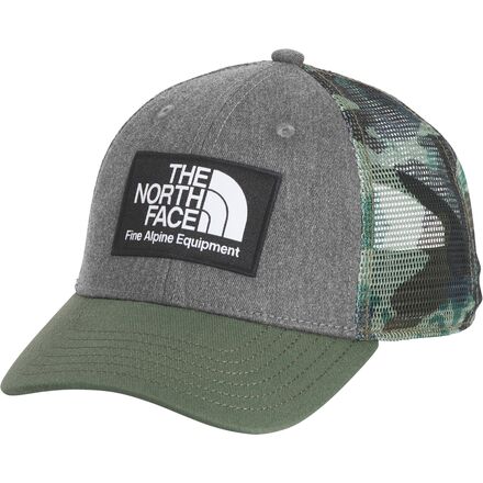 The North Face - Mudder Trucker Hat - Kids' - Medium Grey Heather/New Taupe Green Never Stop Camo