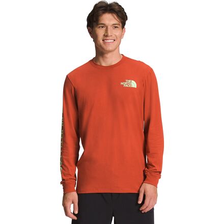 The North Face - Long-Sleeve Hit Graphic T-Shirt - Men's - Rusted Bronze/Lime Cream