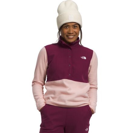 The North Face - Alpine Polartec 100 1/2 Snap Jacket - Women's - Pink Moss/Boysenberry