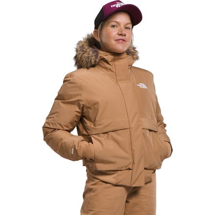 The North Face - Arctic Bomber Jacket - Women's - Almond Butter/Almond Butter TNF Monogram Large Print