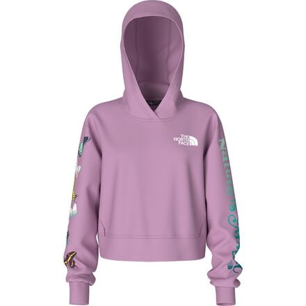 The North Face - Camp Fleece Pullover Hoodie - Girls' - Mineral Purple/Nature Is Magic Graphic