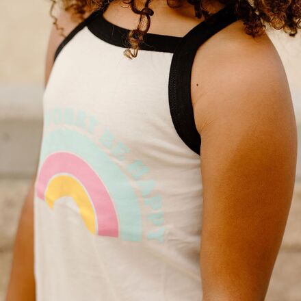 Tiny Whales - Don't Worry Be Happy Racer Tank Top - Girls'