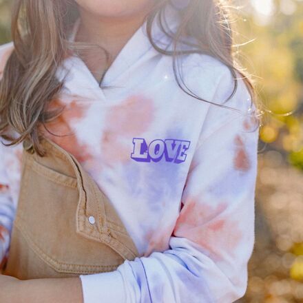 Tiny Whales - Peace and Love Sweatshirt - Toddler Girls' - Lavender/Peach Tie Dye