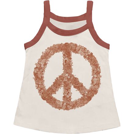 Tiny Whales - Peace Flowers Racer Back Tank - Toddlers' - Natural/Rust