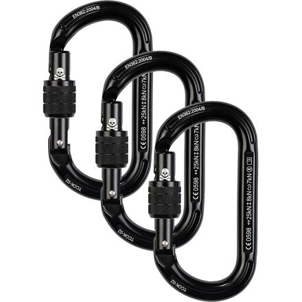 Oval K Screwlock Carabiner - 3-Pack