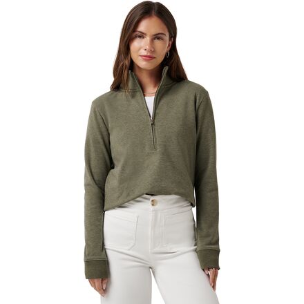 TravisMathew - Cloud 1/2-Zip Sweatshirt - Women's - Heather Grape leaf