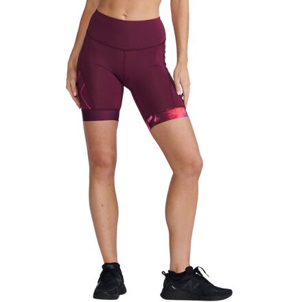2XU - Core 7in Tri Short - Women's - Mulberry/Festival