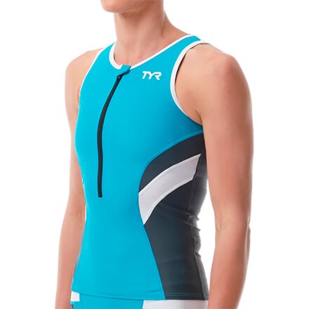 TYR - Competitor Tri Tank Top - Women's - Turquoise/Grey/White